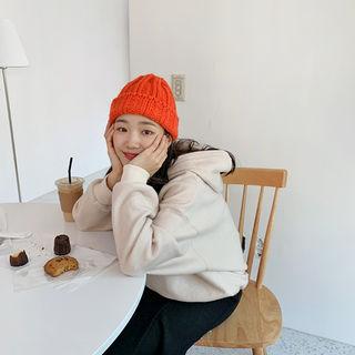Drawcord-hem Napped Hoodie