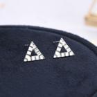 Triangle Stud Earring 1 Pair - Es848 - Silver - One Size