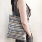 Patterned Canvas Shopper Bag Vintage Blue - 30cm X 35cm
