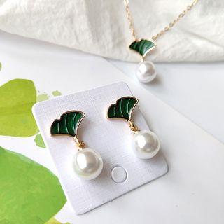 Faux Pearl Necklace / Drop Earring / Clip On Earring