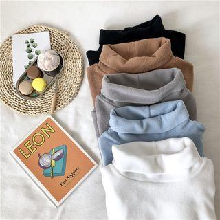 Turtleneck Fleece Long-sleeve Top