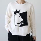 Cutout-hem Print Sweater