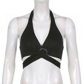 Halter-neck O-ring Crop Top