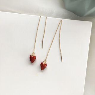 Alloy Strawberry Dangle Earring 1 Pair - Earring - One Size