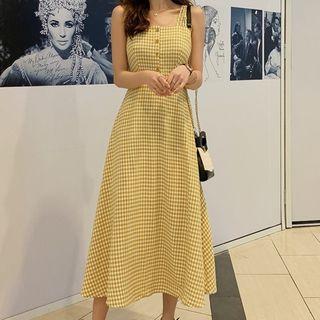 Sling Lattice Pattern A-line Dress