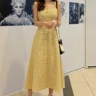 Sling Lattice Pattern A-line Dress
