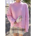 Drop-shoulder Pastel Tone Sweater