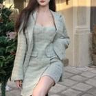 Tweed Bandeau Dress / Single Breasted Blazer
