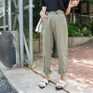 Tab-waist Baggy-fit Chino Pants