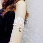 Faux Pearl Lace Bracelet White - One Size