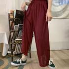 Elastic Waist Wide-leg Pants Green - One Size