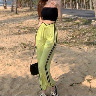 Tube Top / Stripe-side Sweatpants