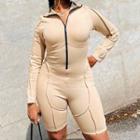 Zip-up Long-sleeve Playsuit