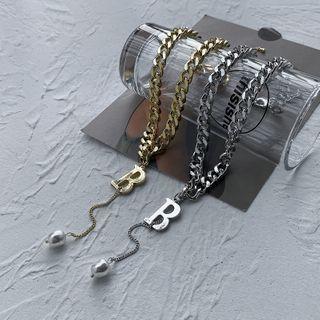 Lettering Chain Choker Necklace