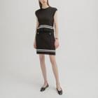 Knit Set: Contrast-trim Vest + Miniskirt