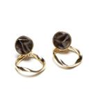 Twisted Hoop Stud Earring As Shown In Figure - One Size