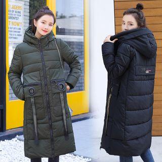 Hooded Quilted Long Jacket