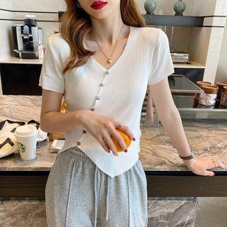 Asymmetrical Crop Knit Top In 5 Colors