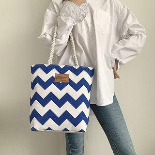Curve Striped Canvas Tote Bag