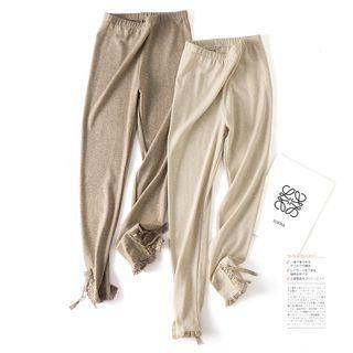 Plain Lace Trim Leggings