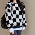 Checkerboard Fluffy Sweatshirt / Long-sleeve T-shirt / Leggings