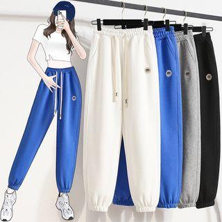 Lettering Embroidery Pants