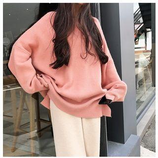 Set: Sweater + Wide-leg Knit Pants