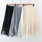 High-waist Lace Mesh Skirt