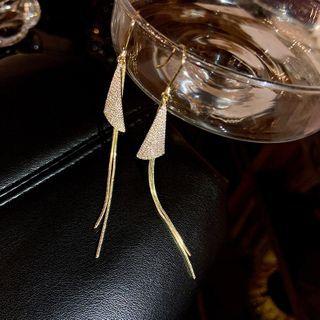 Triangle Fringed Alloy Earring 1 Pair - Gold - One Size
