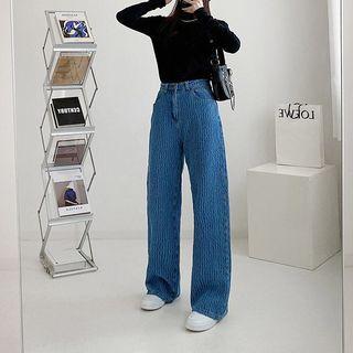 Knit Wide-leg Jeans