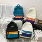 Applique Color Block Backpack / Bag Charm / Set