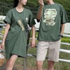 Couple Matching Short-sleeve Panda T-shirt / Shorts / T-shirt Dress
