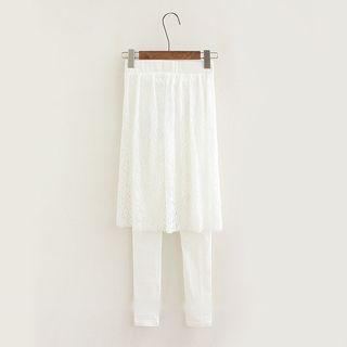 Plain Lace Panel Inset Pants