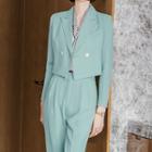 Double-breasted Cropped Blazer / Straight Leg Cropped Dress Pants / Set