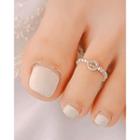 Smiley Bead Toe Ring Silver - One Size