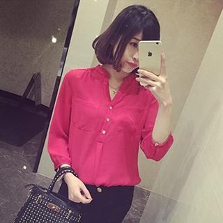 3/4-sleeve Chiffon Blouse