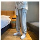 High-waist Letter Embroidered Sweatpants