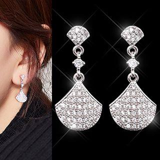 Rhinestone Fan Shape Drop Earring
