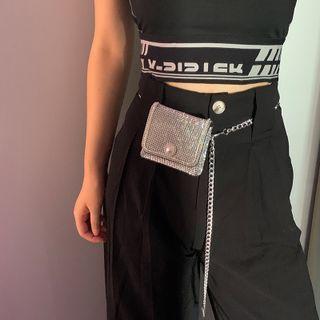 Rhinestone Crossbody Bag Sliver - One Size