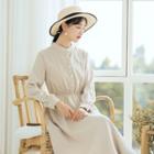 Long-sleeve Stand-collar A-line Dress