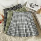 Checkered Pleated Mini Skirt