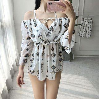 Couple Matching Swim Shorts / Set Of 3: Cover-up + Tankini Top + Swim Shorts