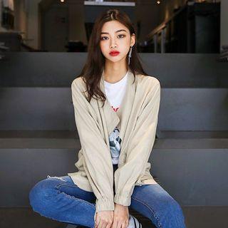 Diagonal-zip Linen-blend Jacket