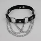 Layered Chain Choker Silver & Black - One Size