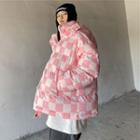 Checkered Hooded Padded Jacket