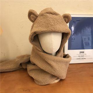Bear Tapper Hat With Scarf