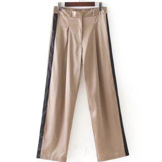 Panel Side Satin Wide-leg Pants
