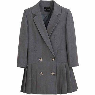 3/4-sleeve Double-breasted Coat Dress