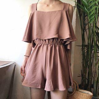 Set : Plain Sleeveless Top + Shorts
