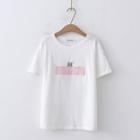 Short-sleeve Graphic Embroidered T-shirt